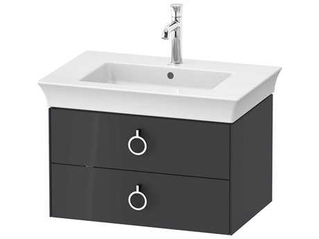Duravit White Tulip 27'' Graphite High Gloss Wall-Mounted Vanity Unit