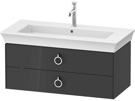 Duravit White Tulip 39'' Graphite High Gloss Wall-Mounted Vanity Unit