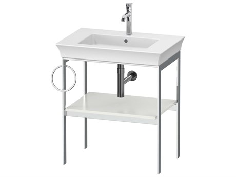 Duravit White Tulip 27'' White Satin Matt Metal Console Vanity Unit - Left Side Towel Ring