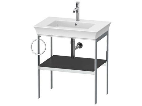 Duravit White Tulip 27'' Black Metal Console Vanity Unit - Left Side Towel Ring