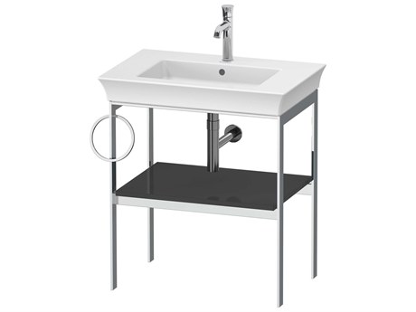 Duravit White Tulip 27'' Graphite High Gloss Console Vanity Unit - Left Side Towel Ring
