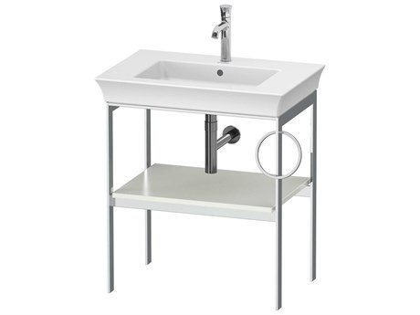 Duravit White Tulip 27'' White Satin Matt Metal Console Vanity Unit - Right Side Towel Ring