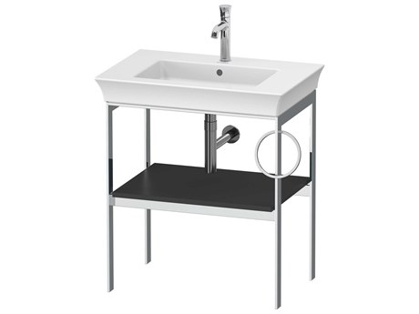 Duravit White Tulip 27'' Black Metal Console Vanity Unit - Right Side Towel Ring