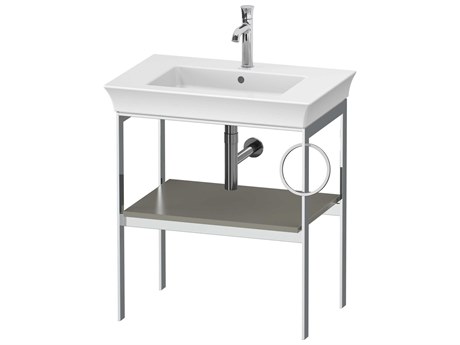 Duravit White Tulip 27'' Stone Gray Satin Matt Metal Console Vanity Unit - Right Side Towel Ring