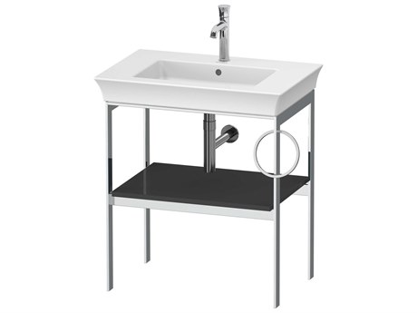 Duravit White Tulip 27'' Graphite High Gloss Console Vanity Unit - Right Side Towel Ring