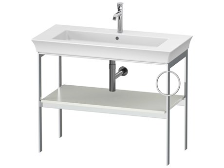 Duravit White Tulip 39'' White Satin Matt Metal Console Vanity Unit - Right Side Towel Ring