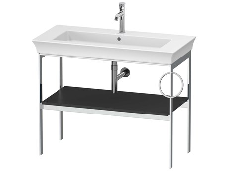 Duravit White Tulip 39'' Black Metal Console Vanity Unit - Right Side Towel Ring