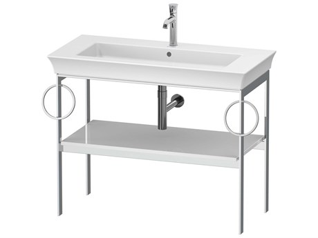 Duravit White Tulip 39'' White High Gloss Metal Console Vanity Unit