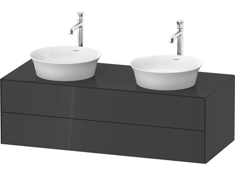 Duravit White Tulip 51'' Graphite High Gloss Matte Vanity Unit