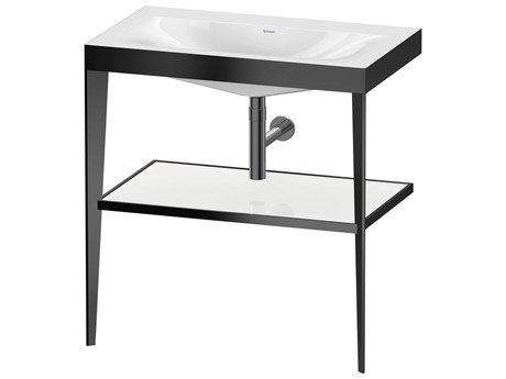 Duravit Xviu 32'' White High gloss Lacquer/Black Set with Metal Console