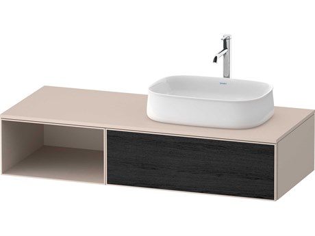Duravit Zencha 51'' Black Oak Matt/Taupe Super Matt Wall-Mounted Vanity Unit
