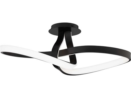 dweLED by WAC Lighting Mobius 1-Light Black Semi Flush Mount