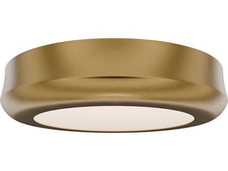 dweLED by WAC Lighting Parthenon 1-Light Aged Brass Round Flush Mount