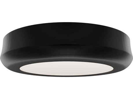 dweLED by WAC Lighting Parthenon 1-Light Black Round Flush Mount