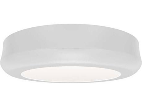 dweLED by WAC Lighting Parthenon 1-Light White Round Flush Mount