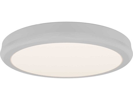 dweLED by WAC Lighting Parthenon 1-Light White Nickel Round Flush Mount