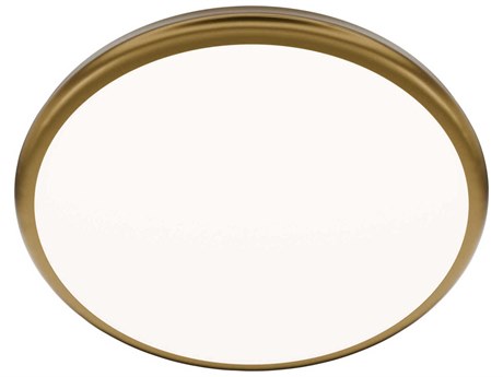 dweLED by WAC Lighting Parthenon 1-Light Aged Brass Round Flush Mount
