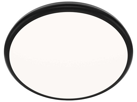 dweLED by WAC Lighting Parthenon 1-Light Black Round Flush Mount