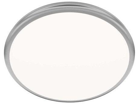 dweLED by WAC Lighting Parthenon 1-Light Brushed Nickel Round Flush Mount