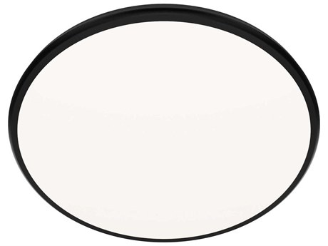 dweLED by WAC Lighting Parthenon 1-Light Black Round Flush Mount
