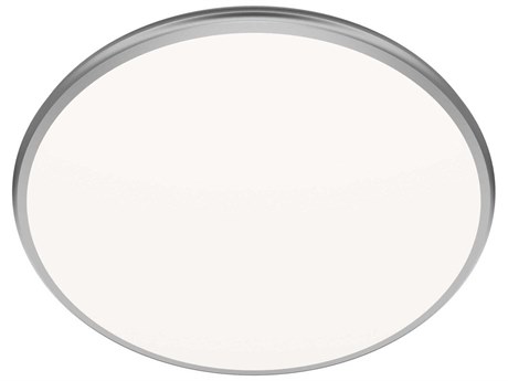 dweLED by WAC Lighting Parthenon 1-Light Brushed Nickel Round Flush Mount