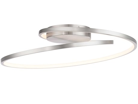 dweLED by WAC Lighting Marques 1-Light Brushed Nickel LED Round Flush Mount