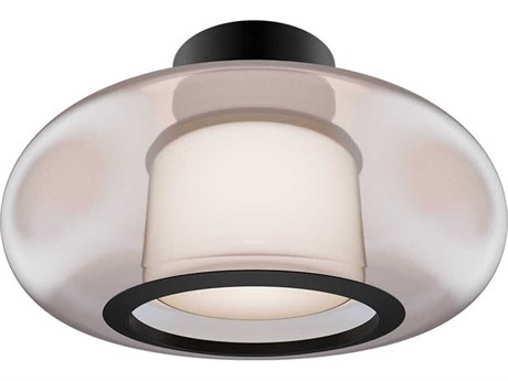 dweLED by WAC Lighting Doma 1-Light Black Round Flush Mount