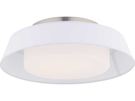 dweLED by WAC Lighting Chapeau 1-Light White Drum Flush Mount