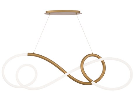 dweLED by WAC Lighting Solo 1-Light Aged Brass LED Linear Island Pendant
