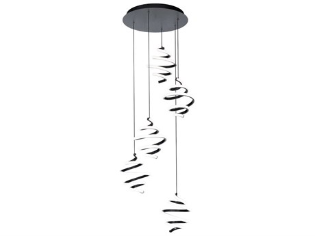 dweLED by WAC Lighting Whirl 5-Light Black Pendant
