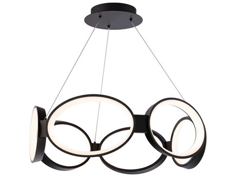 dweLED by WAC Lighting Solitaire 6-Light Black LED Geometric Pendant