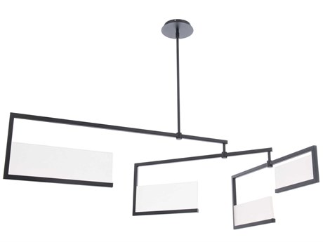 dweLED by WAC Lighting Quartet 4-Light Black LED Island Pendant