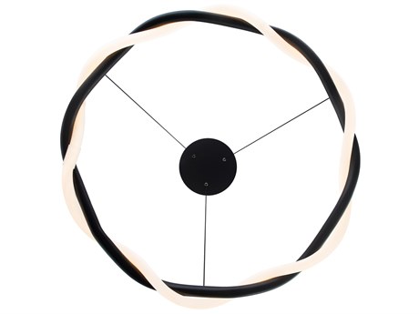 dweLED by WAC Lighting Escapade 1-Light Black LED Round Pendant
