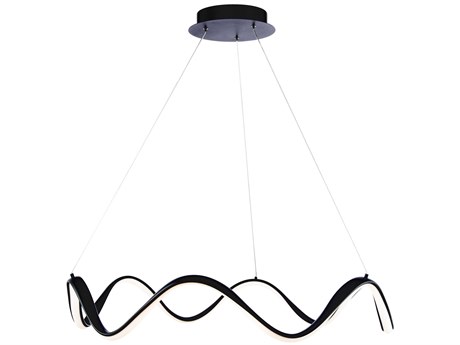 dweLED by WAC Lighting Morae 1-Light Black LED Round Pendant