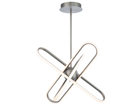 dweLED by WAC Lighting Valerius 3-Light Brushed Nickel LED Geometric Round Chandelier