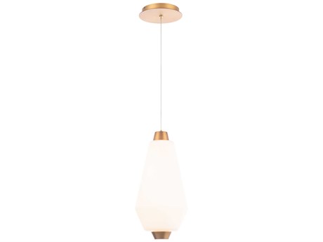 dweLED by WAC Lighting Amelia 1-Light Aged Brass Glass LED Cylinder Mini Pendant