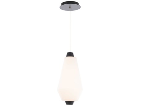 dweLED by WAC Lighting Amelia 1-Light Black Glass LED Cylinder Mini Pendant