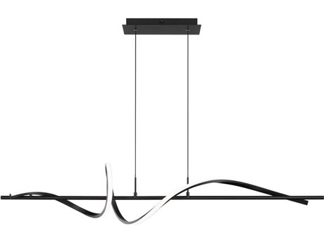 dweLED by WAC Lighting Corkscrew 1-Light Black Linear Island Pendant