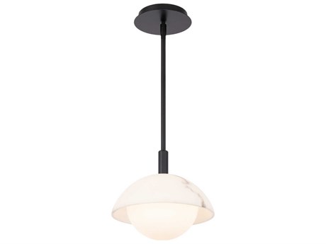 dweLED by WAC Lighting Moonstone 1-Light Black Glass LED Globe Mini Pendant