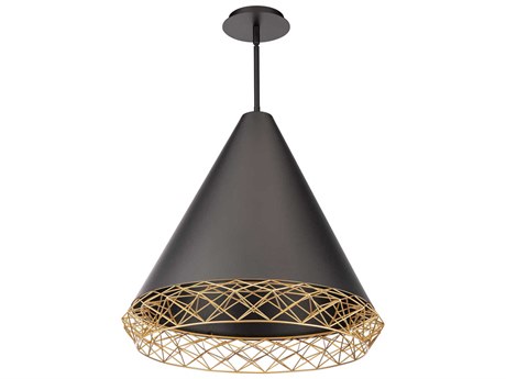 dweLED by WAC Lighting Lacey 1-Light Black Gold LED Pendant