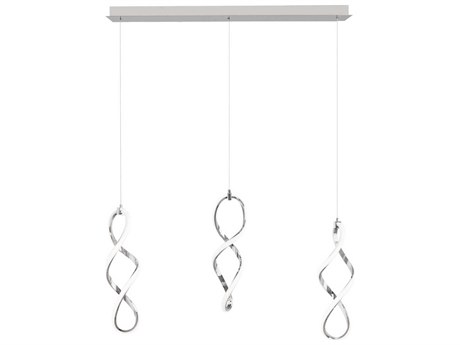 dweLED by WAC Lighting Interlace 3-Light Chrome Island Pendant