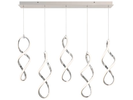 dweLED by WAC Lighting Interlace 5-Light Chrome Island Pendant
