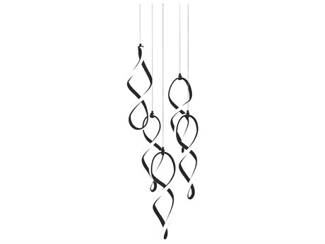 dweLED by WAC Lighting Interlace 5-Light Black Pendant