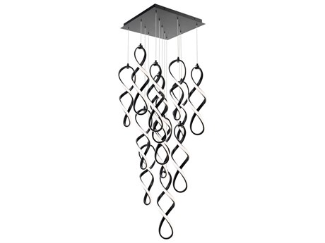 dweLED by WAC Lighting Interlace 13-Light Black Pendant