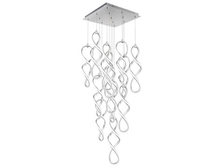dweLED by WAC Lighting Interlace 13-Light Chrome Pendant