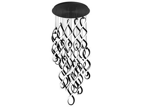 dweLED by WAC Lighting Interlace 21-Light Black Pendant