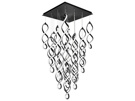dweLED by WAC Lighting Interlace 25-Light Black Pendant