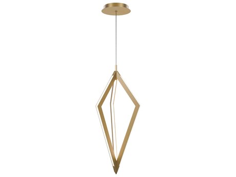 dweLED by WAC Lighting Tribeca 3-Light Aged Brass Geometric Mini Pendant