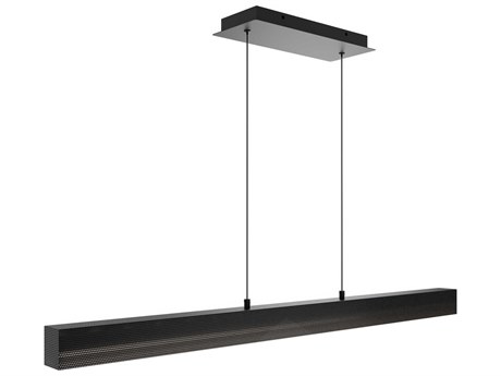 dweLED by WAC Lighting Grille 1-Light Black Linear Island Pendant