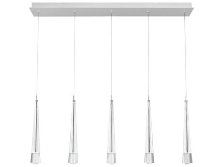 dweLED by WAC Lighting Quill 5-Light Chrome Linear Island Pendant